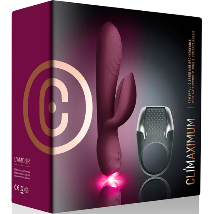 CLIMAXIMUM - LAMOUR KIT VIBRATEUR RABBIT + ANNEAU PÉNITENSIF À LED