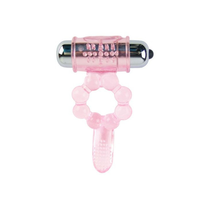 BAILE - ANNEAU SILICONE 10 RYTHMES DE LANGUE AVEC VIBRATION ROSE