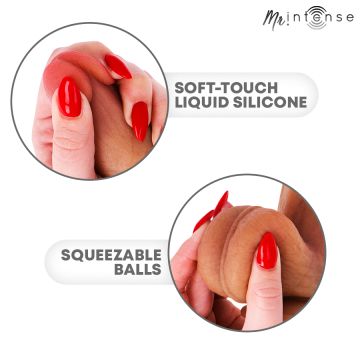 MR INTENSE - BRUCE M GODE EN SILICONE AVEC TESTICULES 20 CM -Ø- 4,5 CM