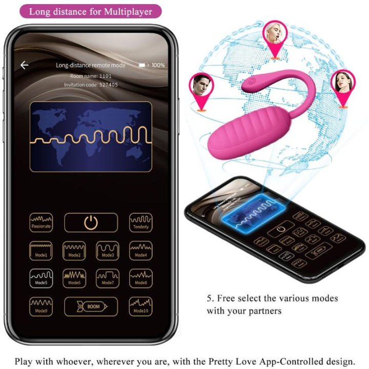 PRETTY LOVE - OEUF VIBRANT RECHARGEABLE CATALINA ROSE APP