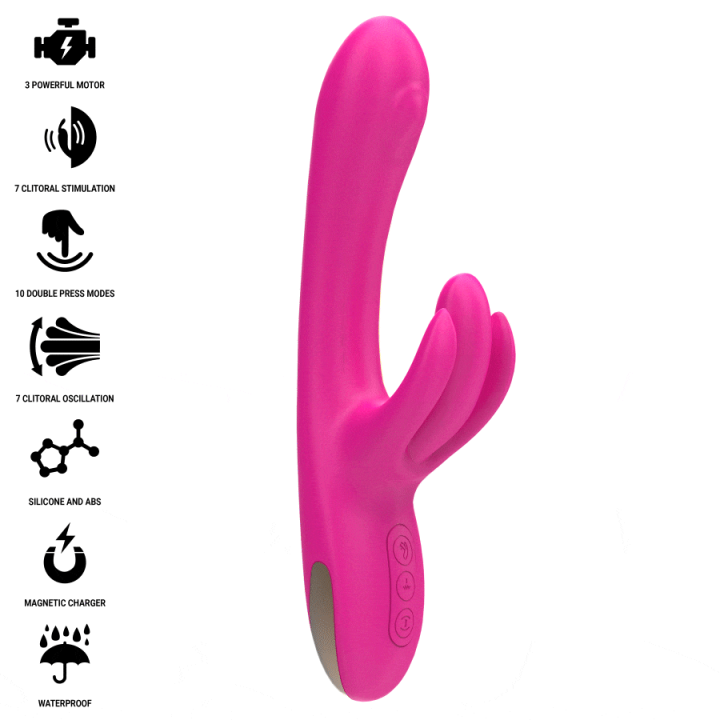INTENSE - BRITNEY VIBRATEUR LAPIN MULTIFONCTION 23 CM ROSE