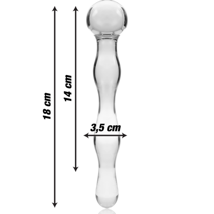 NEBULA SERIES BY IBIZA - MODÈLE 13 GODE EN VERRE BOROSILICATE CLAIR 18 CM -O- 3.5 CM
