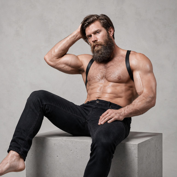 FETISH SUBMISSIVE ATTITUDE - HARNAIS DOS EN ÉCO-CUIR POUR HOMMES
