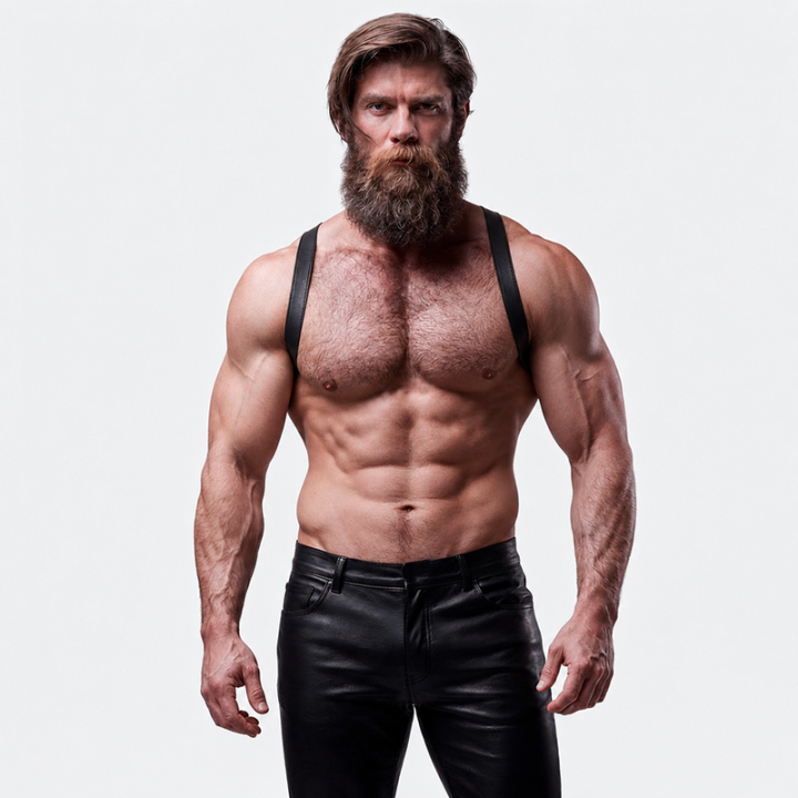 FETISH SUBMISSIVE ATTITUDE - HARNAIS DOS EN ÉCO-CUIR POUR HOMMES