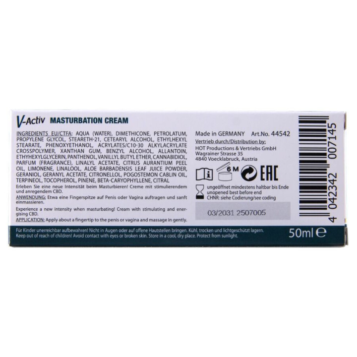 HOT - CRÈME DE MASTURBATION CHAUDE AU CBD UNISEXE 100 ML