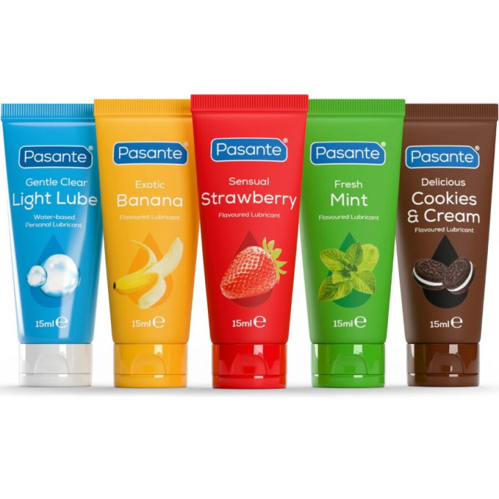 PASANTE - PACK LUBRIFIANTS SAVEURS ASSORTIES 5 UNITÉS X 15 ML