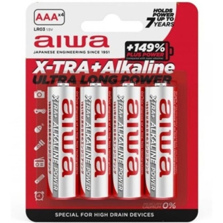 AIWA - PILE ALCALINE X-TRA AAA LR03 BLISTER4