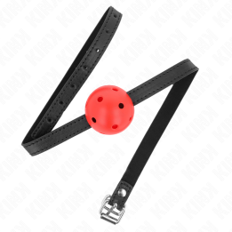 KINK - BÂILLON À BOULE SIMPLICITÉ ROUGE RESPIRANT 4,5 CM 62 x 1,5 CM