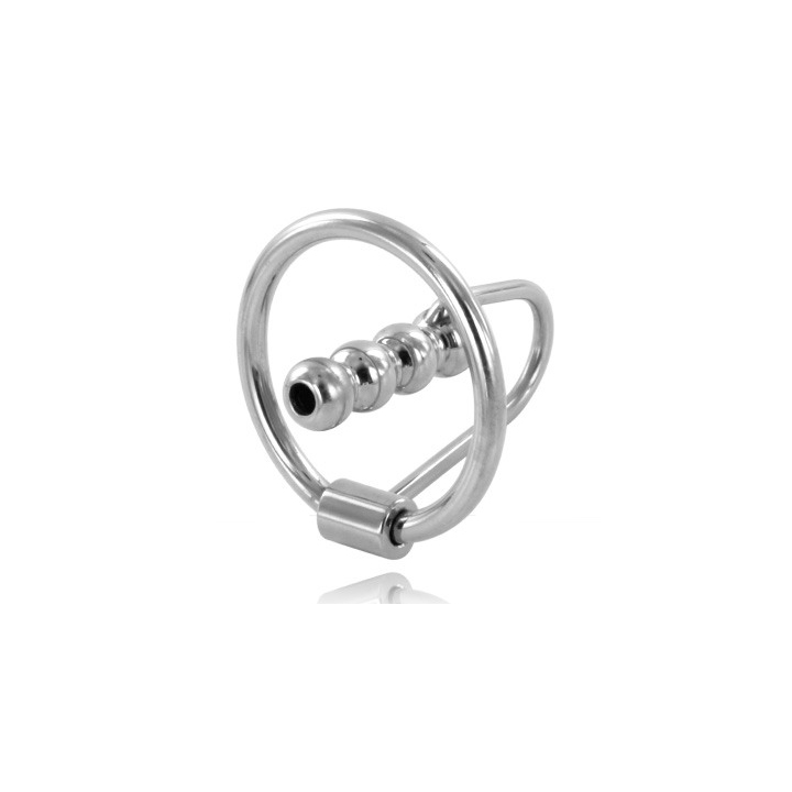 METAL HARD - ANNEAU DE GLAND EN AVEC BOUCHON URÉTRAL 28MM
