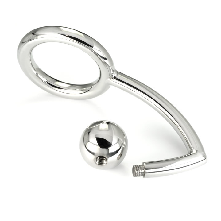 METAL HARD - ANNEAU COCK RING AVEC CROCHET INTRUS ANAL 45MM