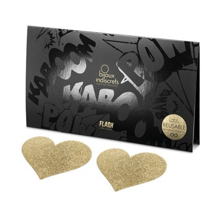 BIJOUX INDISCRETS - CACHE-METONS FLASH COEUR D'OR