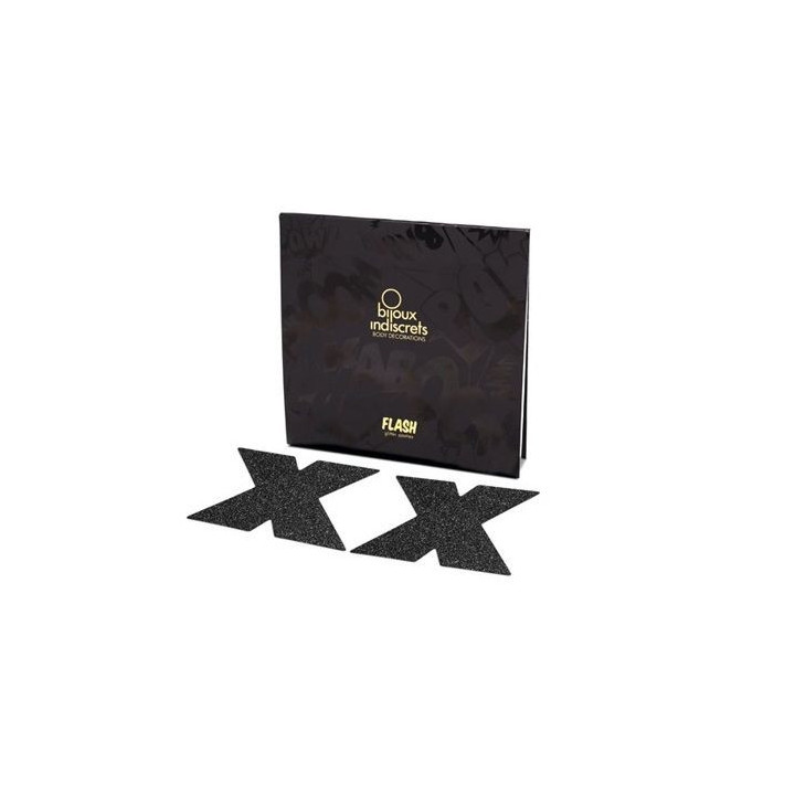 BIJOUX INDISCRETS - FLASH CROSS NIPPLE CAPS NOIR