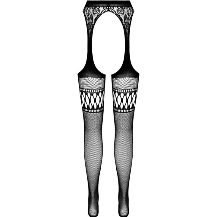 PASSION - COLLANT NOIR AVEC JARRETIÈRE S026 TAILLE UNIQUE