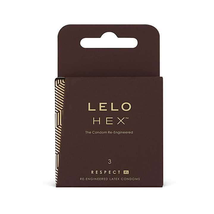 LELO - PRÉSERVATIFS HEX RESPECT XL, PAQUET DE 3