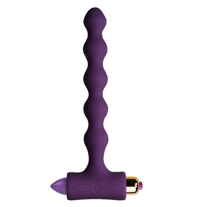 ROCKS-OFF - PLUG ANAL AVEC VIBRATION ET PERLES RIVERLES PETITE SENSATIONS