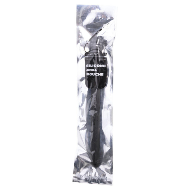 ALL BLACK - DOUCHE ANAL RÉTRACTABLE SILICONE 27 CM