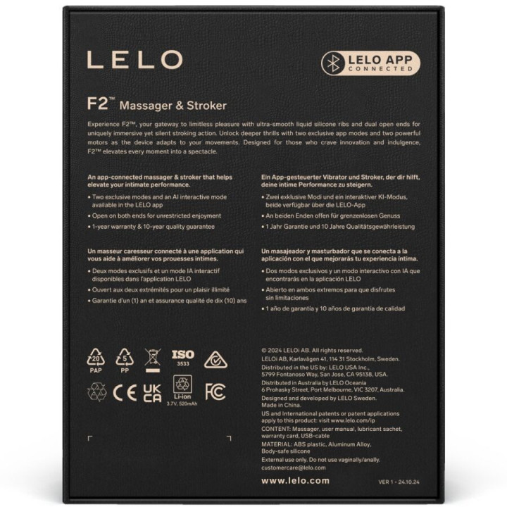 LELO - MASTURBATEUR POUR HOMME F2S TEAL BLEU
