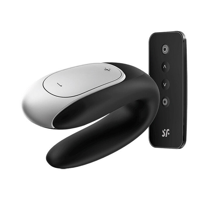 SATISFYER - VIBRATEUR PARTENAIRE DOUBLE FUN NOIR
