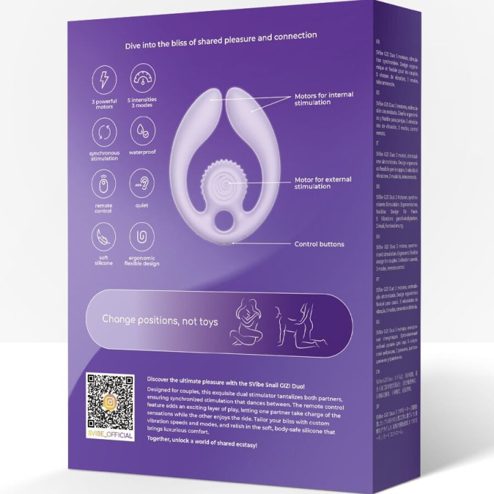 SNAIL VIBE - GIZI DUO STIMULATEUR POUR COUPLES TÉLÉCOMMANDE LILAS