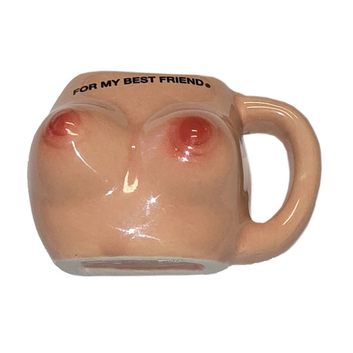 DIABLO PICANTE AIMANT POITRINE DANS UNE TASSE EN CÉRAMIQUE POUR MON MEILLEUR AMI