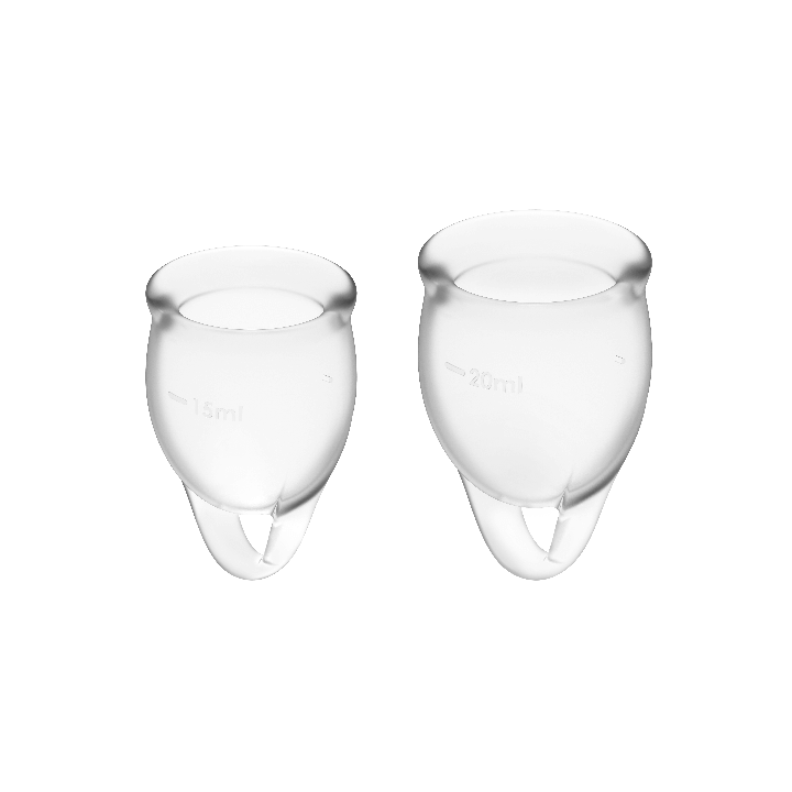 SATISFYER - COUPE MENSTRUELLE FEEL CONFIDENT TRANSPARENTE 15 + 20 ML